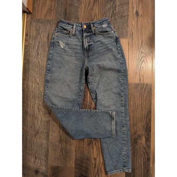 &denim mom jeans ultra high waisted size 4 100% cotton - Picture 1 of 5